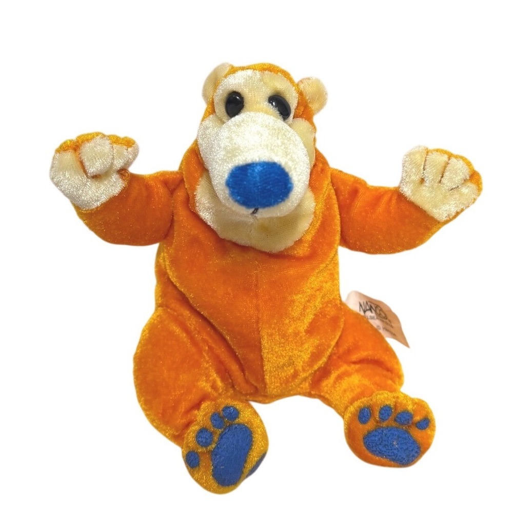 Nanco Bear in the Big Blue House Orange Plush Bean Bag Jim Henson 7 Inch